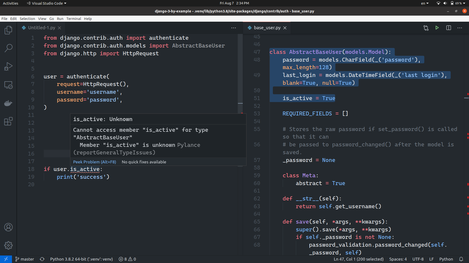 Django model field issue 212 microsoft pylance release github