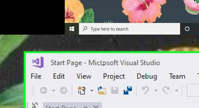 2019-08-18 - VS drag up Works with mouse lower on Titlebar
