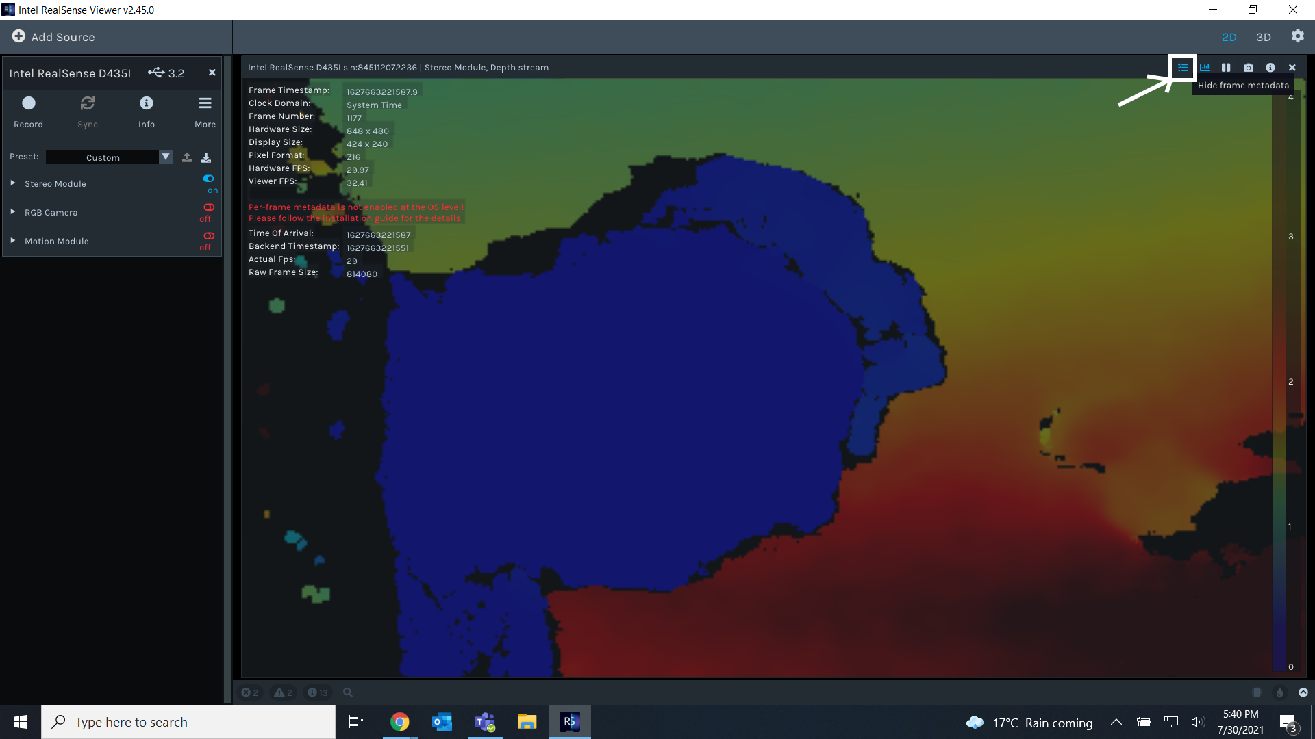 metadata not available[ERROR] [1627575249.042885701] metadata not
