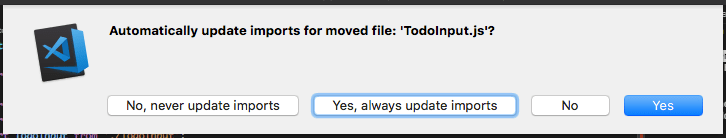 vscode update imports not clear
