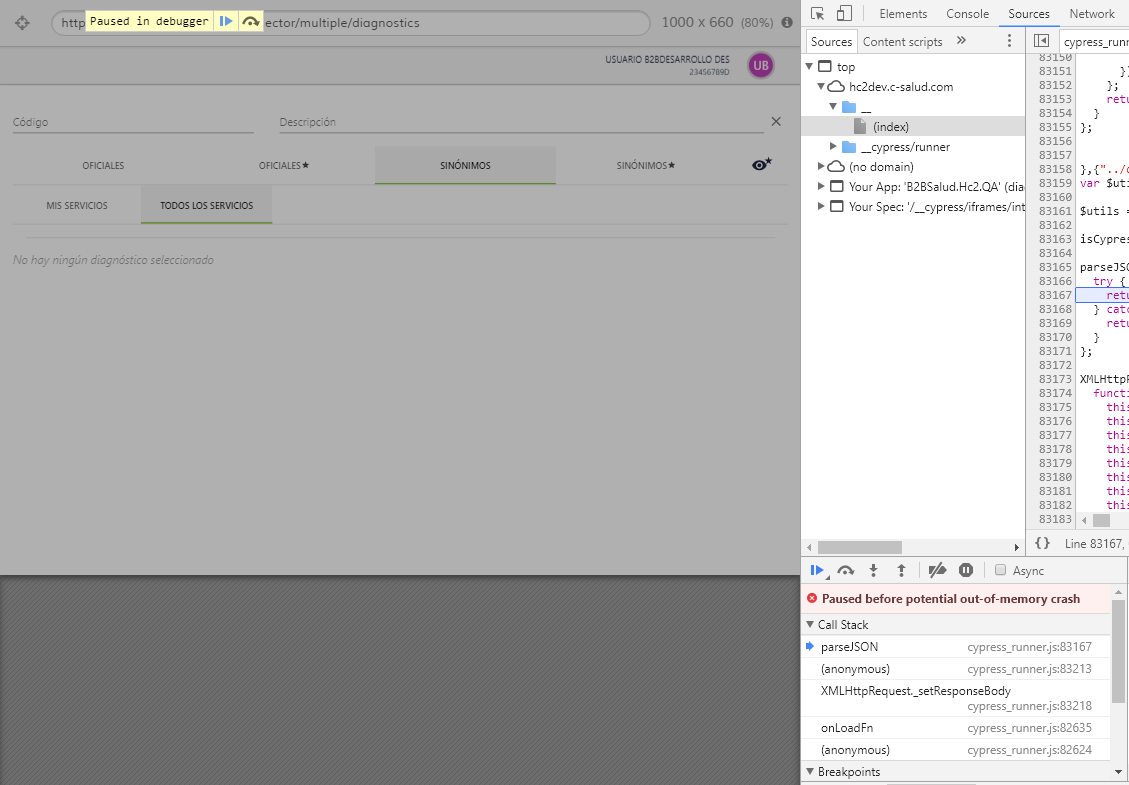 Cypress is not loading files from cache what leads to memory issues