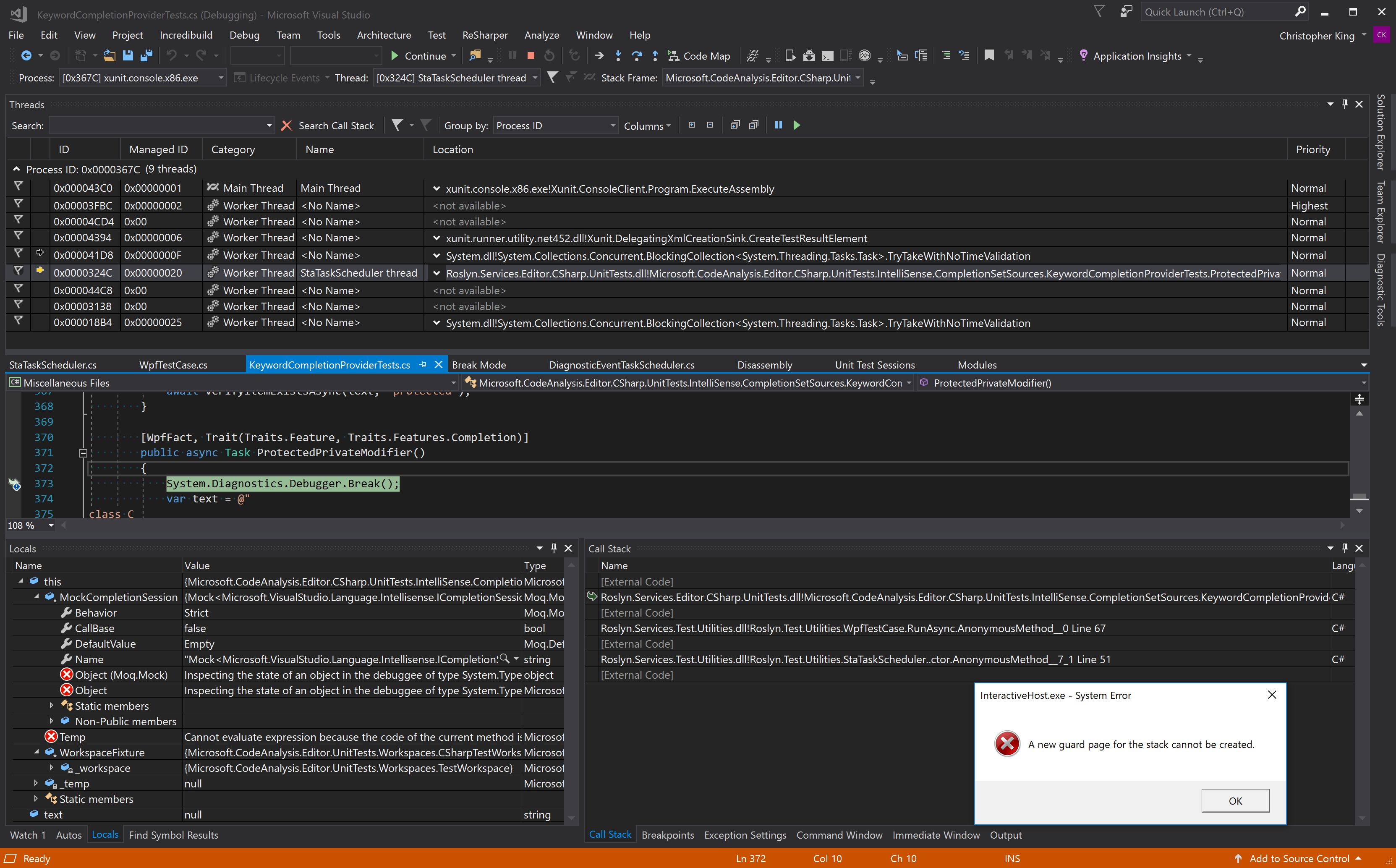 First Touch Test Failure/Debugger.Break · Issue #22156 · dotnet/roslyn ...