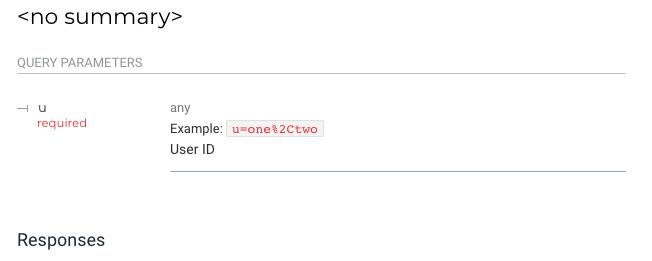 Example in query parameters does not render symbols properly · Issue ...