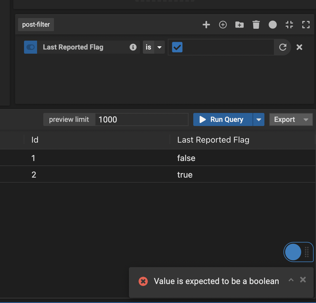 Bug: Filter query results boolean type not working · Issue #2060 ...