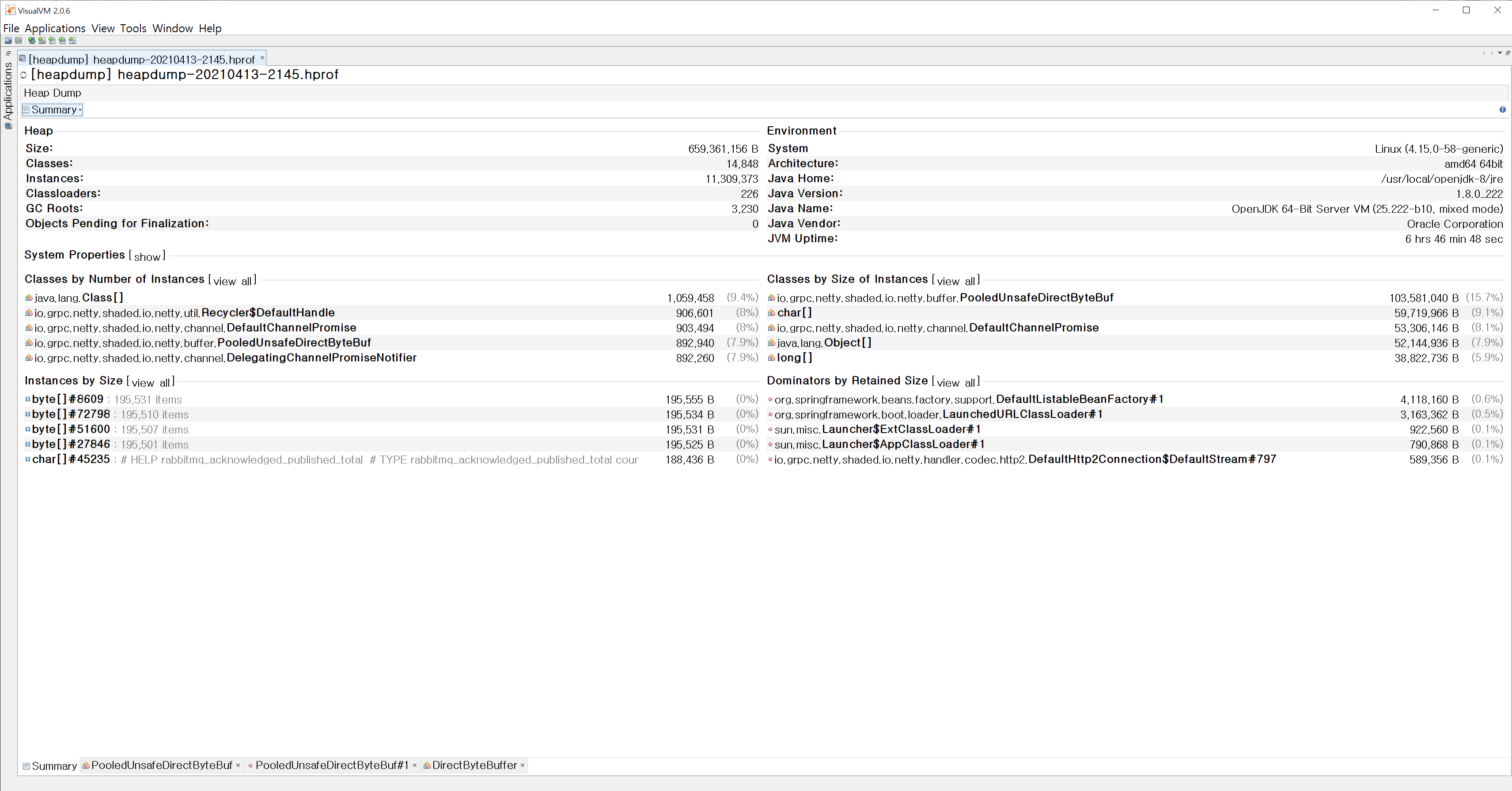 Off-heap memory grows without bound using streaming api · Issue #8058 ·  grpc/grpc-java