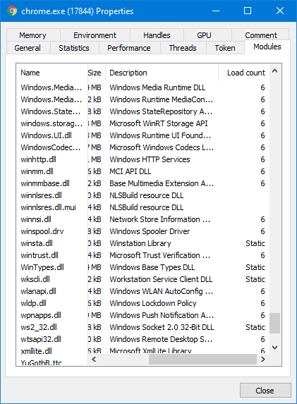 Windows Loaded Module Config Module load count is always 6 on Windows 10 · Issue #742 · winsiderss ...