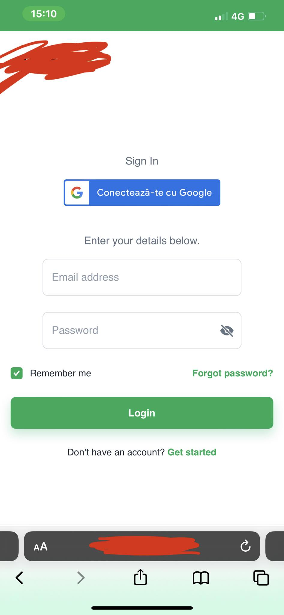 Button not showing in safari opened from a facebook message link