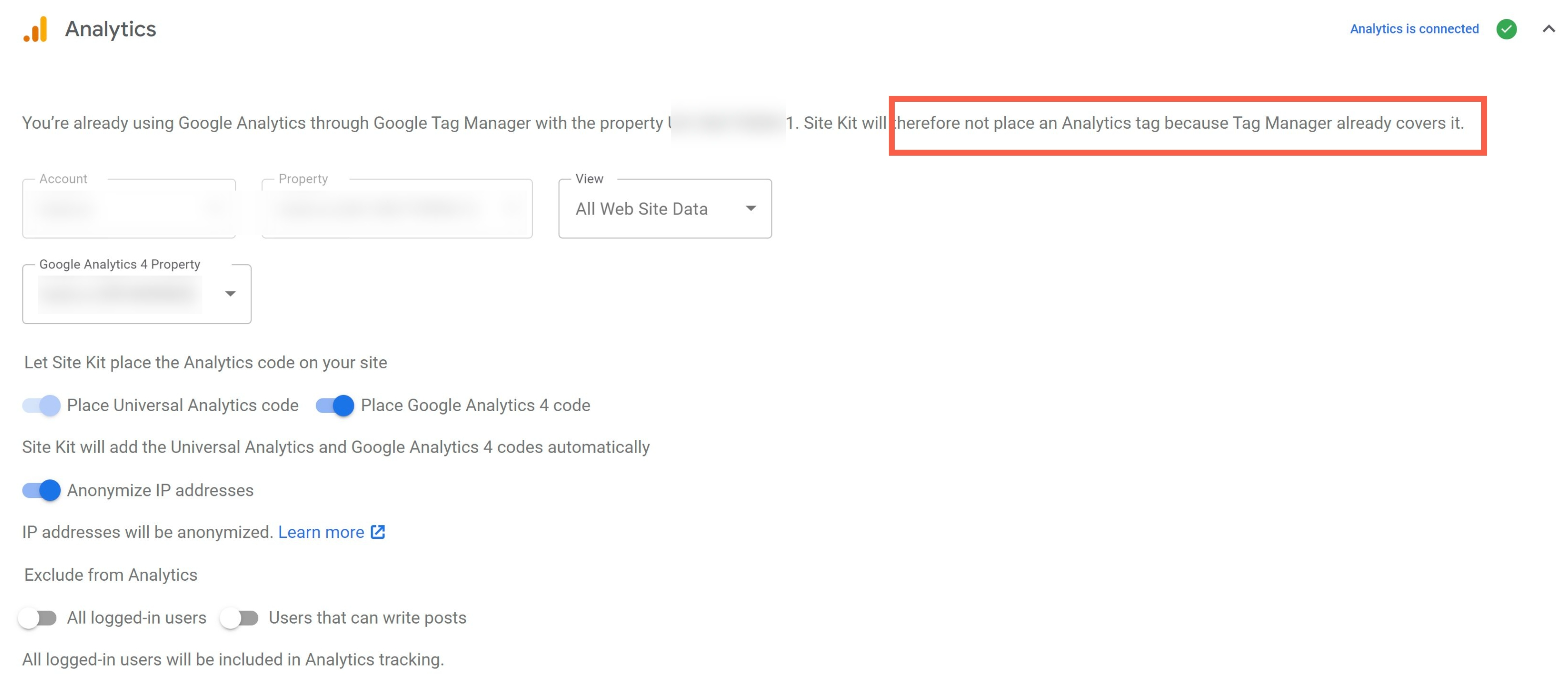 Analytics code not inserted on a site when the plugin determines a GTM ...