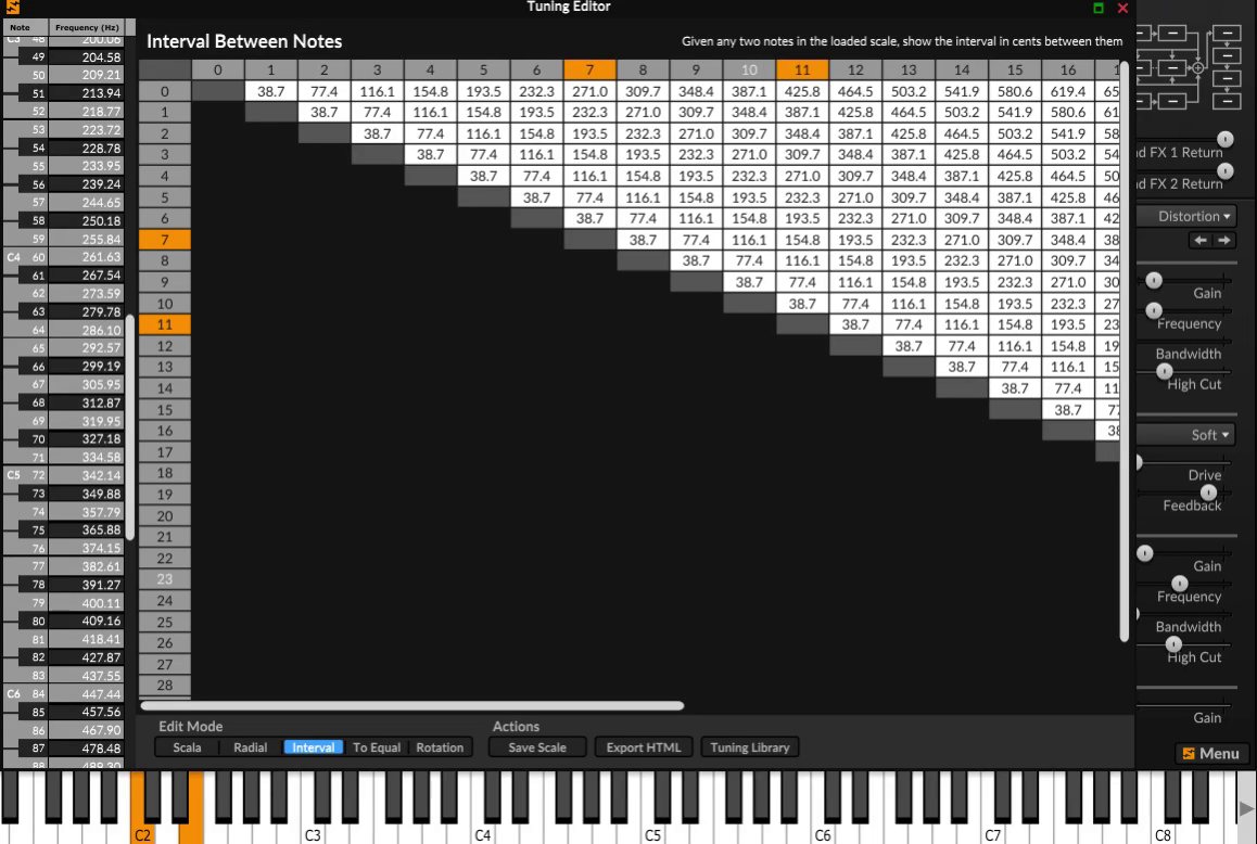 Highlight Interval on Tuning Editor · Issue 5946 · surgesynthesizer