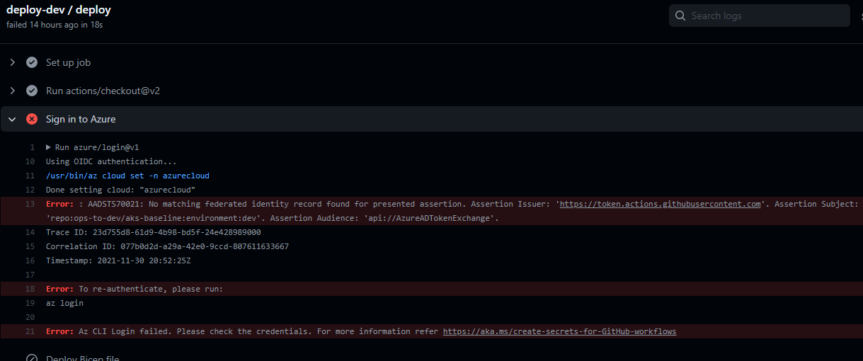 Az CLI Error when using OIDC · Issue #184 · Azure/login · GitHub