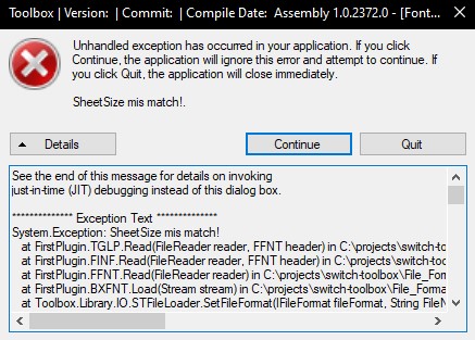 SheetSize mis match · Issue #339 · KillzXGaming/Switch-Toolbox · GitHub