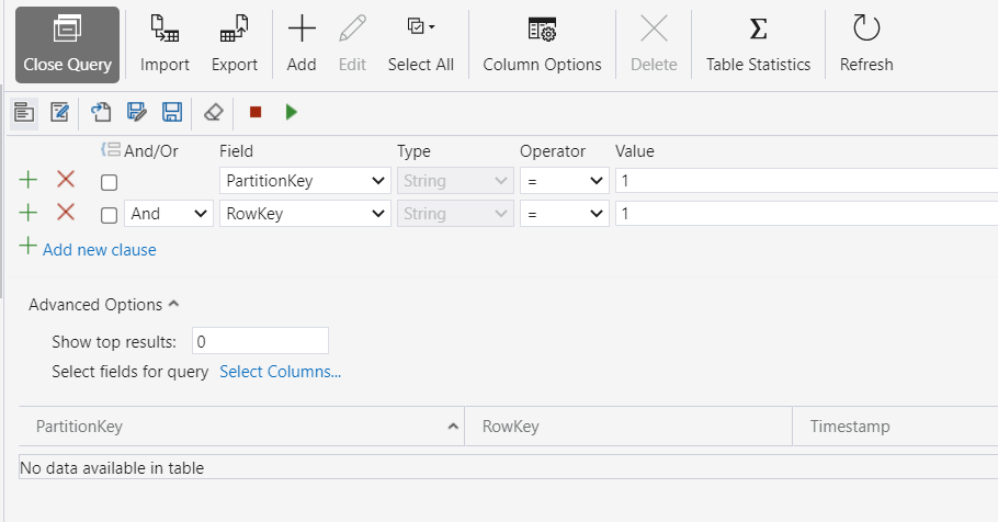 The queried entities do not disappear when executing query with typing ...