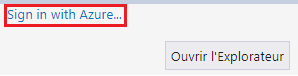 The string 'Sign in with Azure…' on the 'ACCOUNT MANAGEMENT' panel is ...