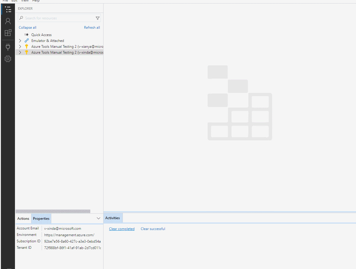 Explore Panel The EXPLORER panel can be totally overwritten by the 'Actions ...