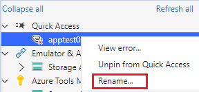 It is better to remove 'Rename...' action for one broken QA app ...