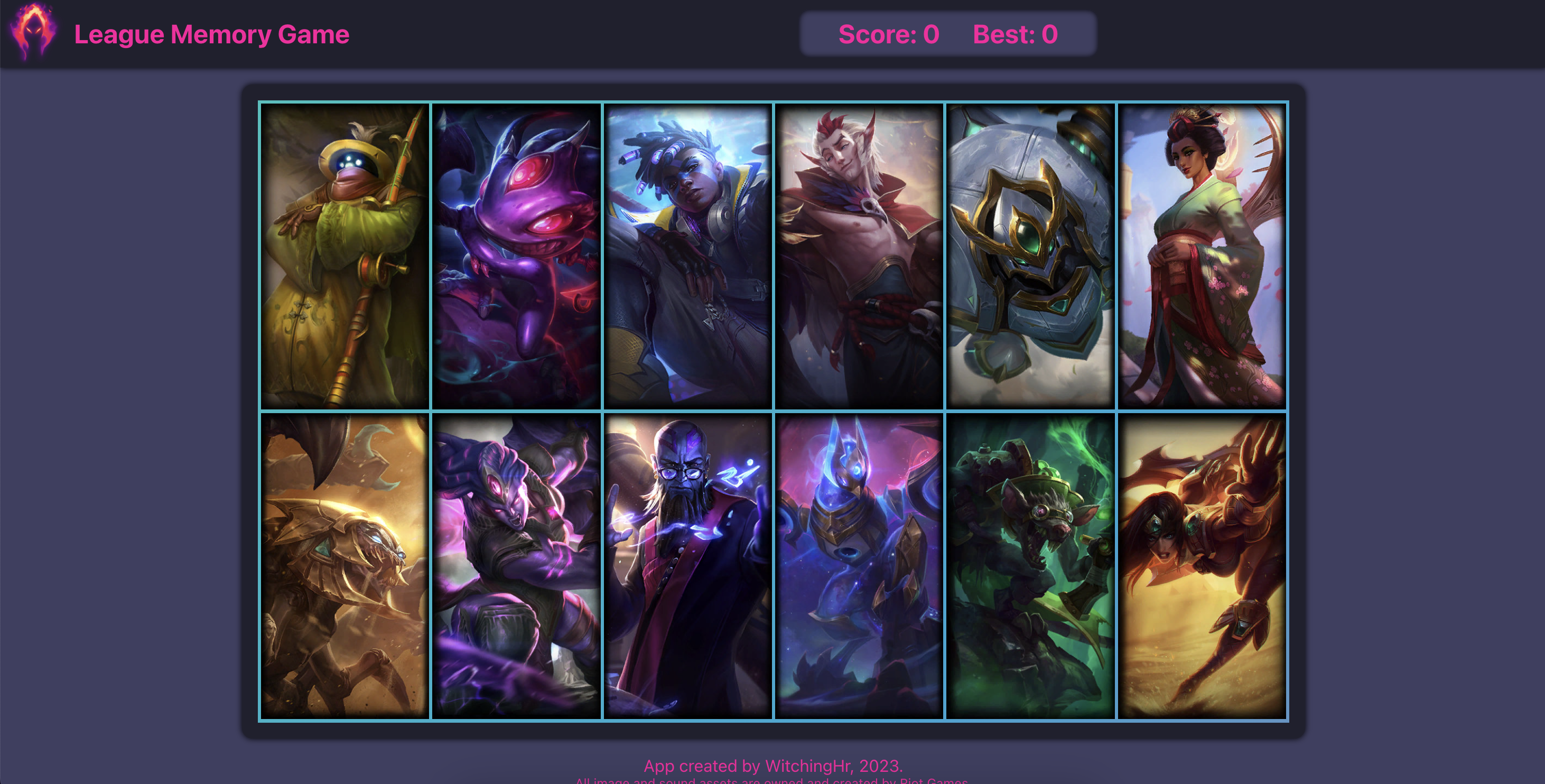 GitHub - WitchingHr/league-memory-game: Memory game created for The ...