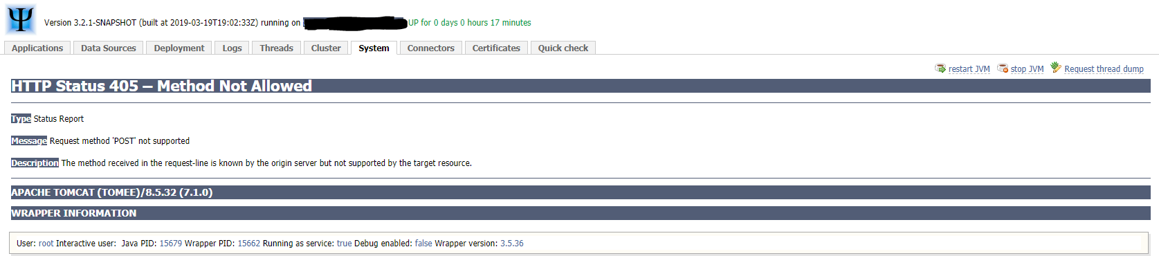 wrapper Request method 'POST' not supported · Issue #1275 · psi-probe ...