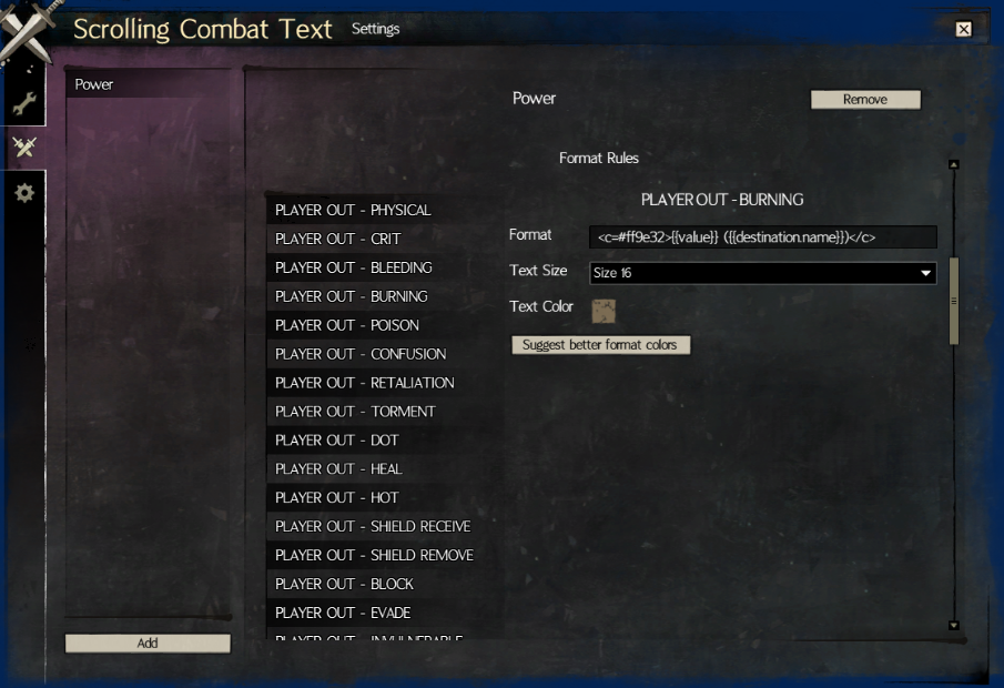Scrolling Combat Text Module | Blish HUD