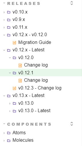 [BUG] Release section in storybook is not organized · Issue #2348 ...