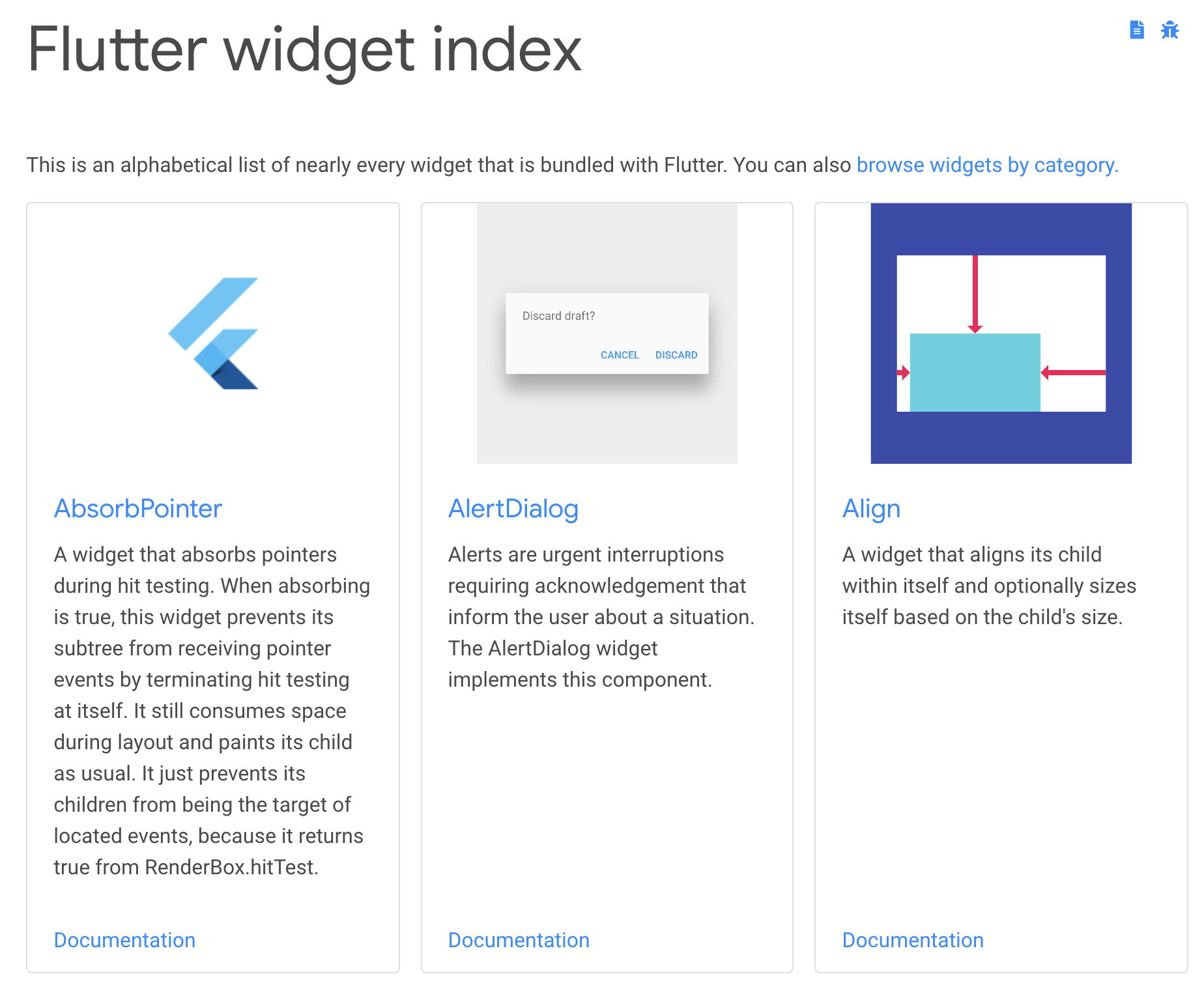 Limit height of widget index cards · Issue #1495 · flutter/website · GitHub