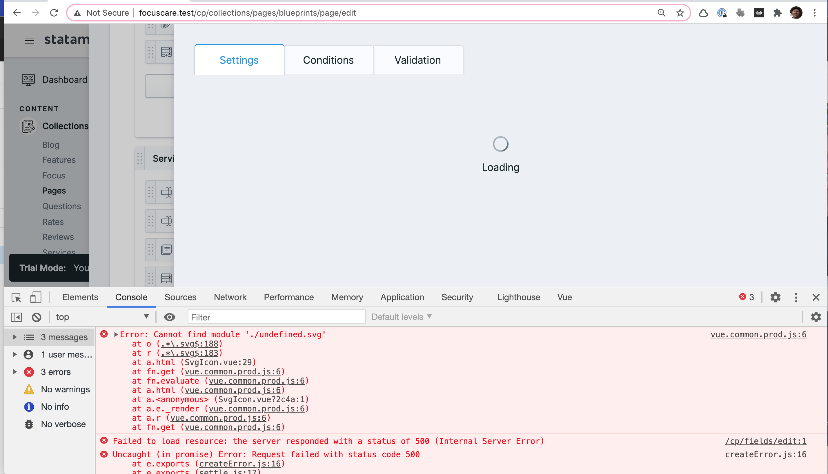 Blueprints: Link single field config screen returns Vue error. · Issue ...