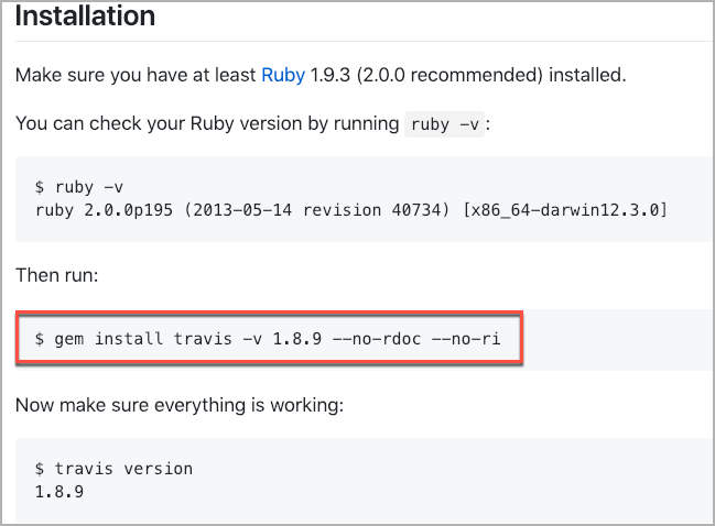 Osx Installation Error - Readme Needs Updating · Issue #646 ·  Travis-Ci/Travis.Rb · Github