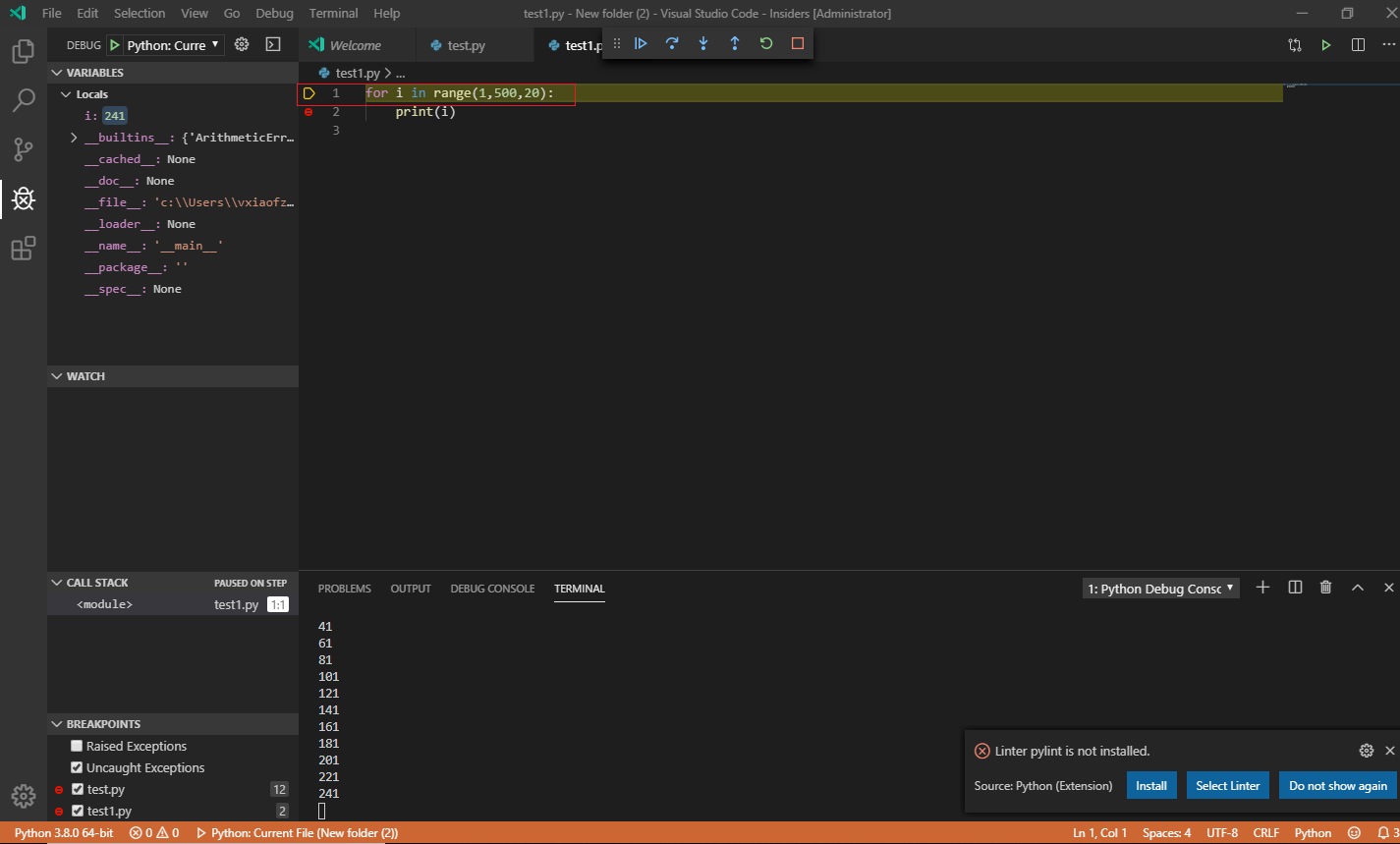 Don't step into loop when pressing F11 with hit count breakpoint ...