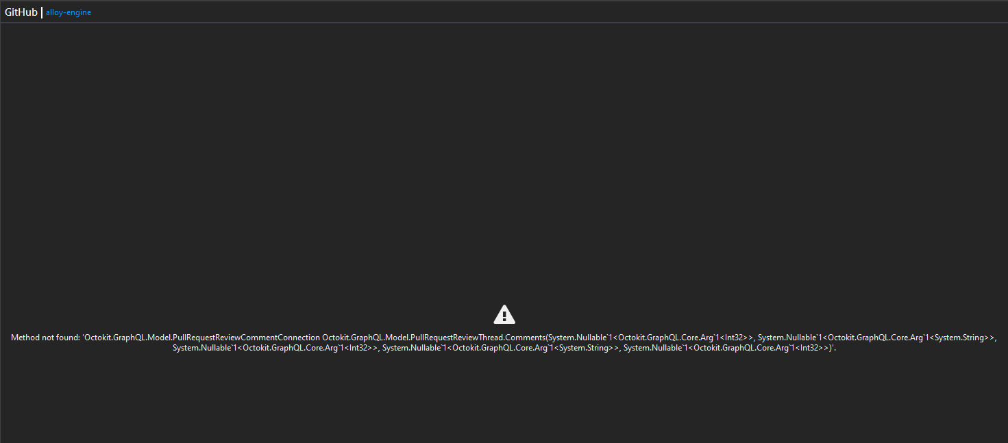 GraphQL error opening any PR · Issue #2595 · github/VisualStudio · GitHub