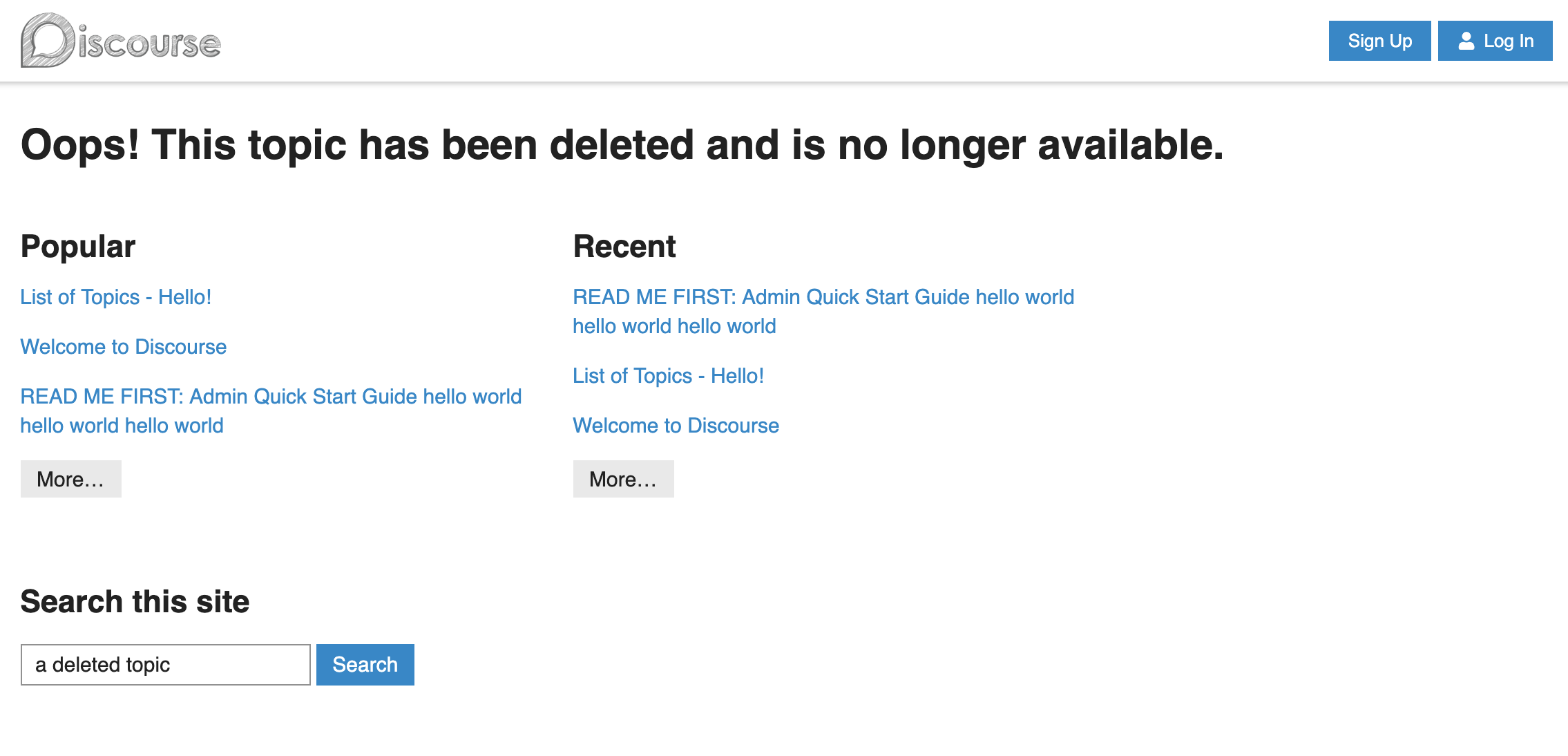 a deleted topic