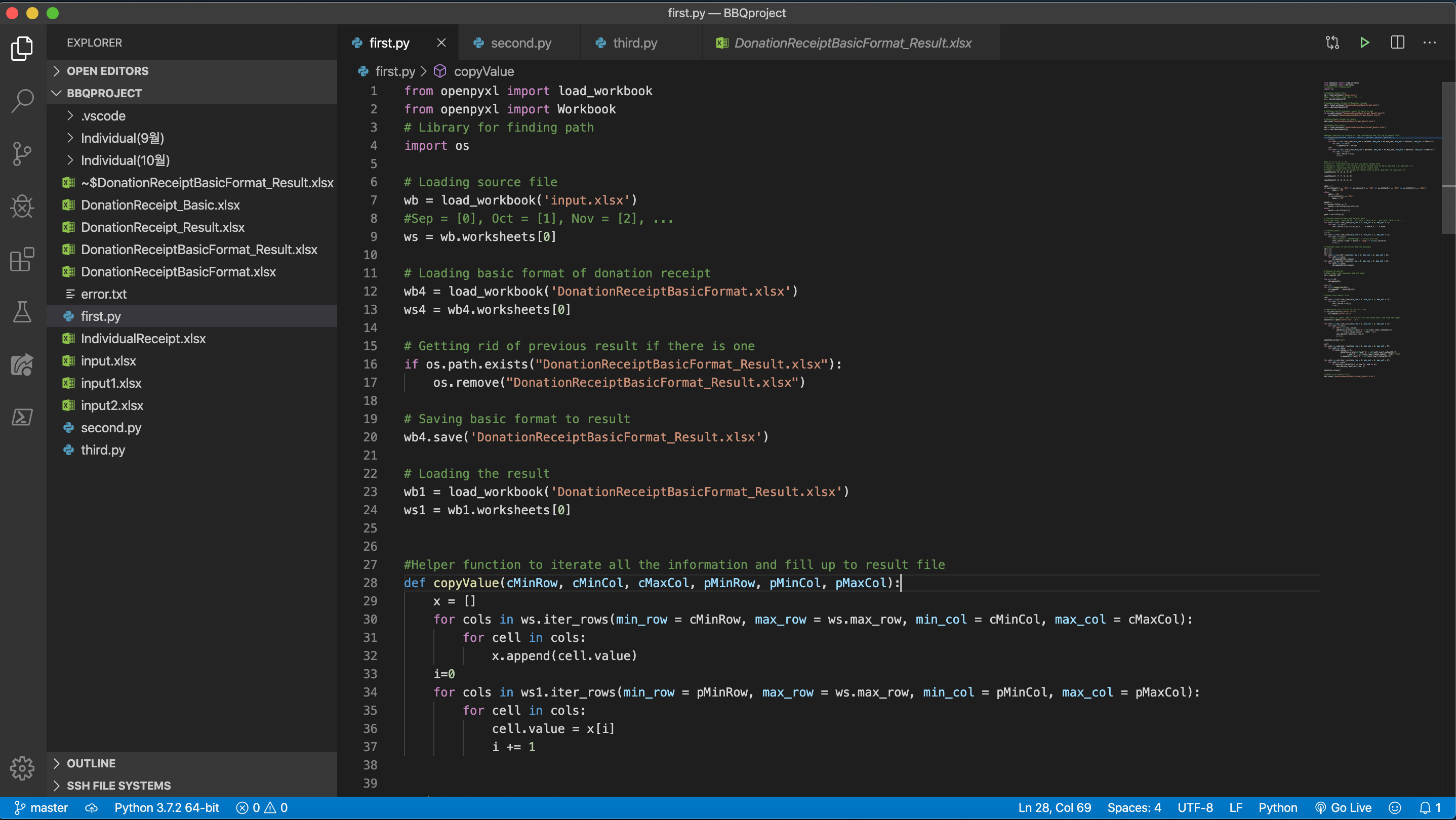 GitHub - jackhw8/Donation-Receipt-Auto-Transaction: Iterating through ...