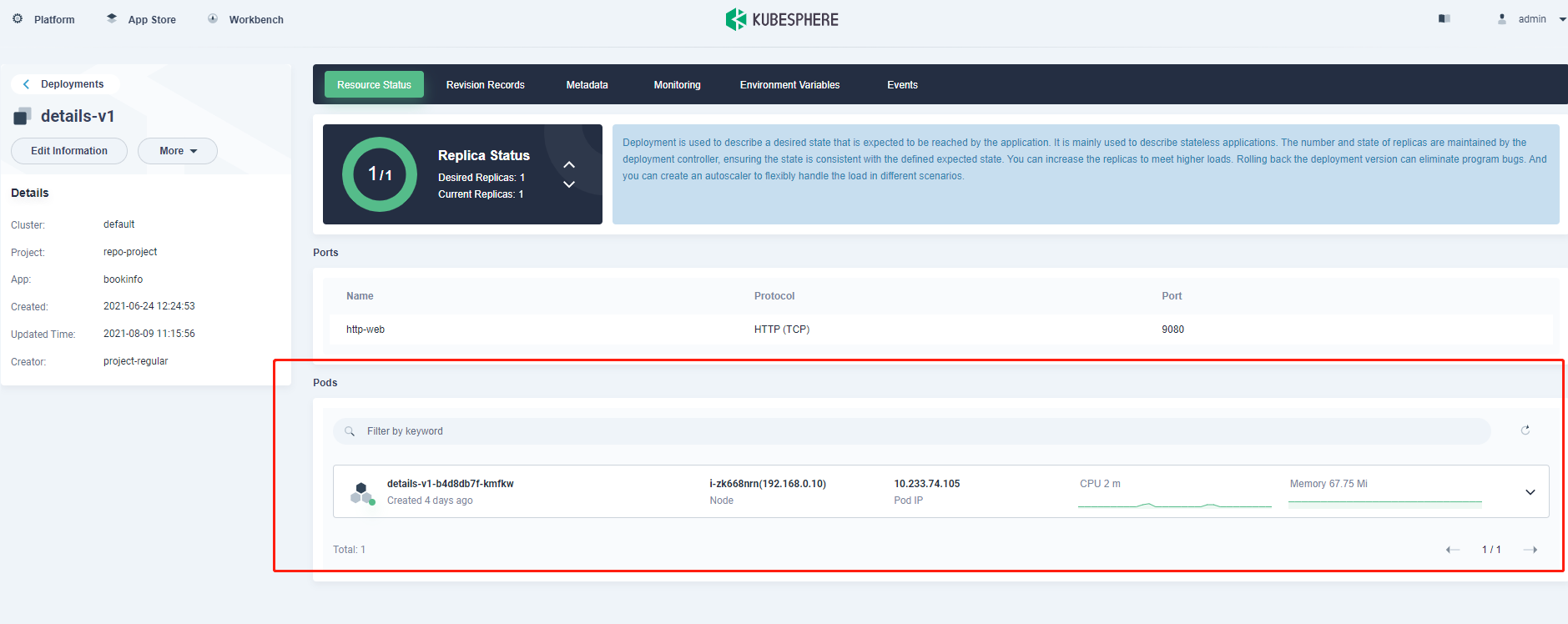 Show the status such as "evicted" of the pod at the pod list. · Issue