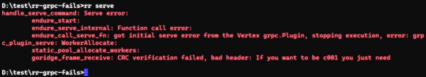 [🐛 BUG, PLATFORM: Windows]: the gRPC plugin prints a cutted error ...