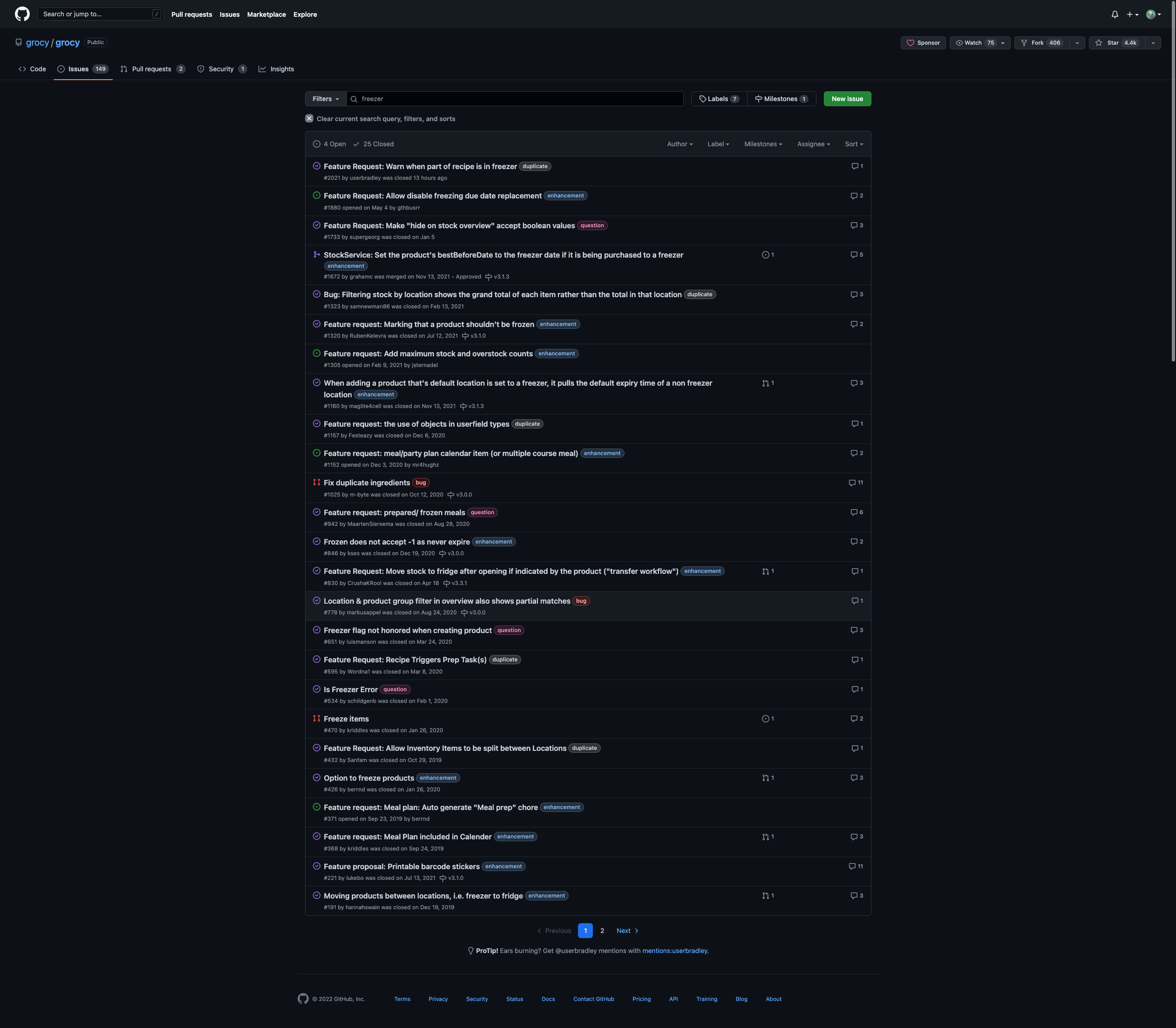 Feature Request Warn when part of recipe is in freezer · Issue 2021
