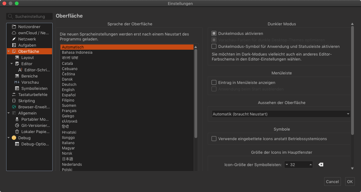 Support for macOS dark mode · Issue #1209 · pbek/QOwnNotes · GitHub