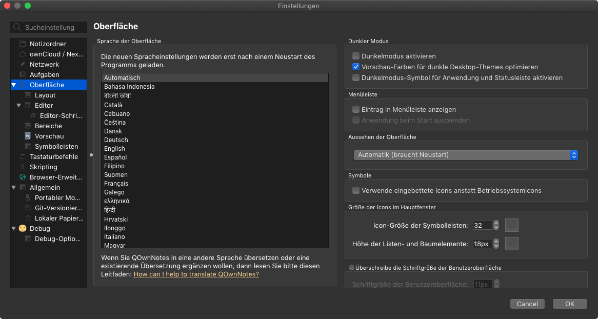Support for macOS dark mode · Issue #1209 · pbek/QOwnNotes · GitHub