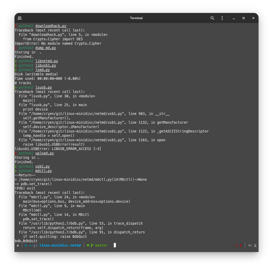Finding the directory of md player / recorder · Issue 75 · linux