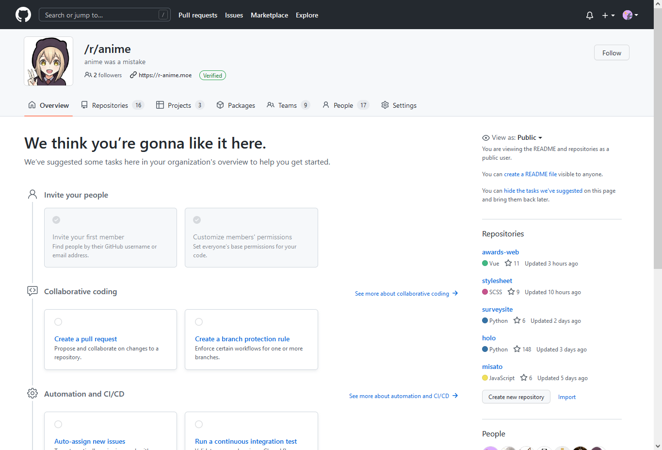 Organization profile showing introductory help to admins? · community ...