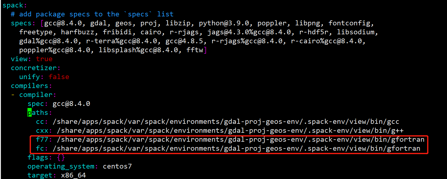 Open Spack File The gfortran already in spack.yaml, but the spack build can not be ...