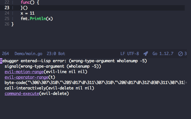 when use dd remove line got an error · Issue #1189 · emacs-evil/evil ...