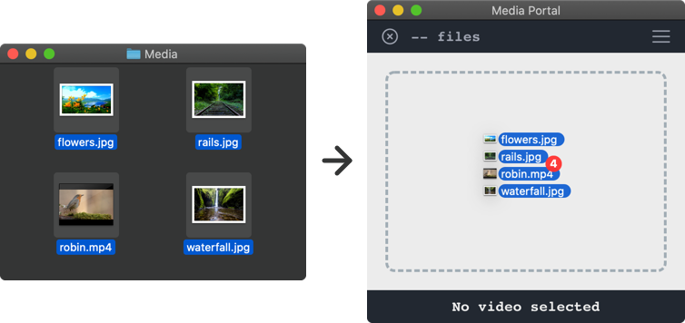 Dragging Media Files