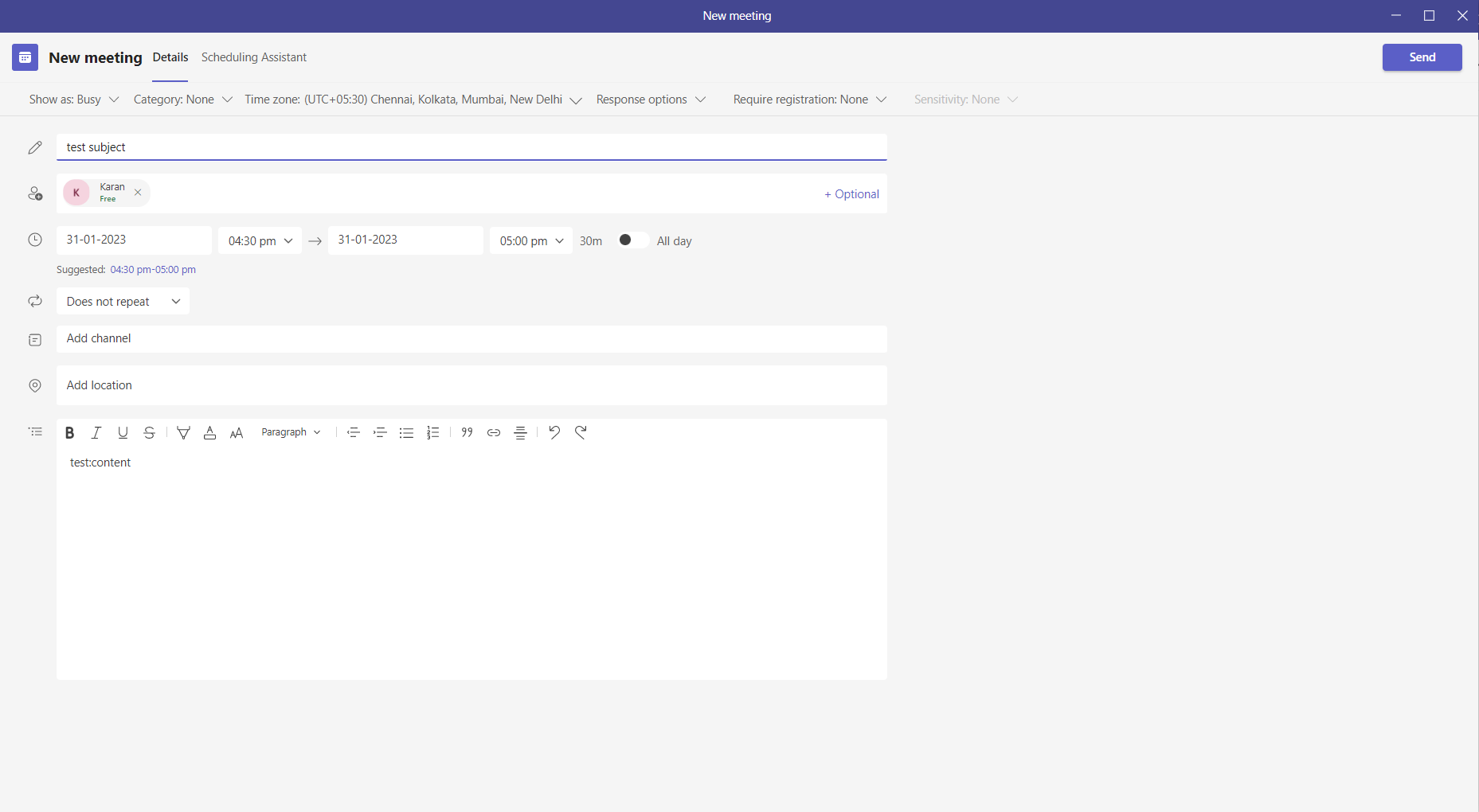 Deep link to open a meeting scheduling dialog not working for web ...
