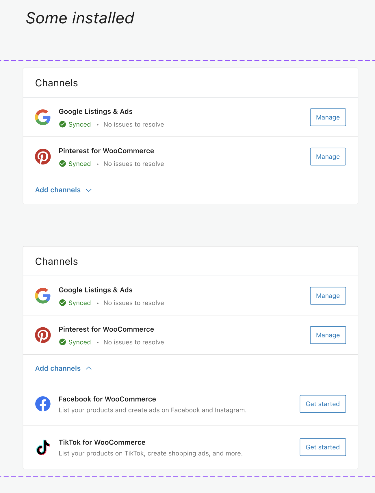 Add Channel Web Page Add the