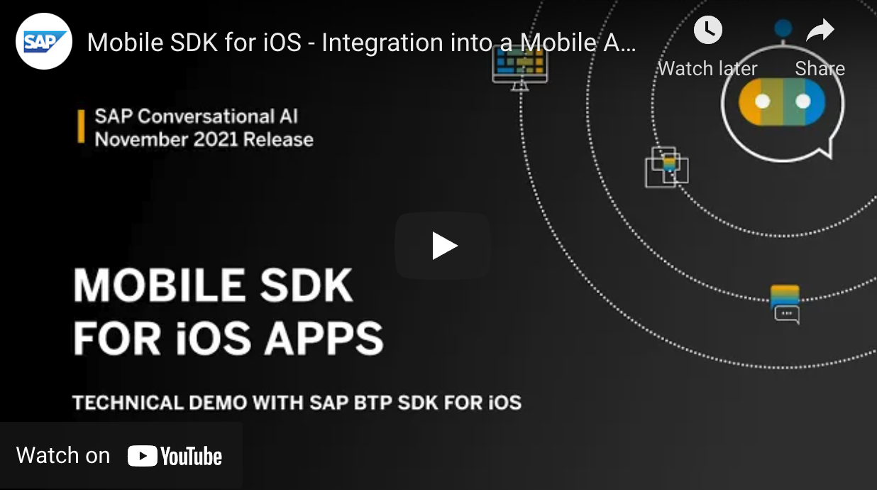 Integration into a Mobile App Developed with SAP BTP SDK for iOS