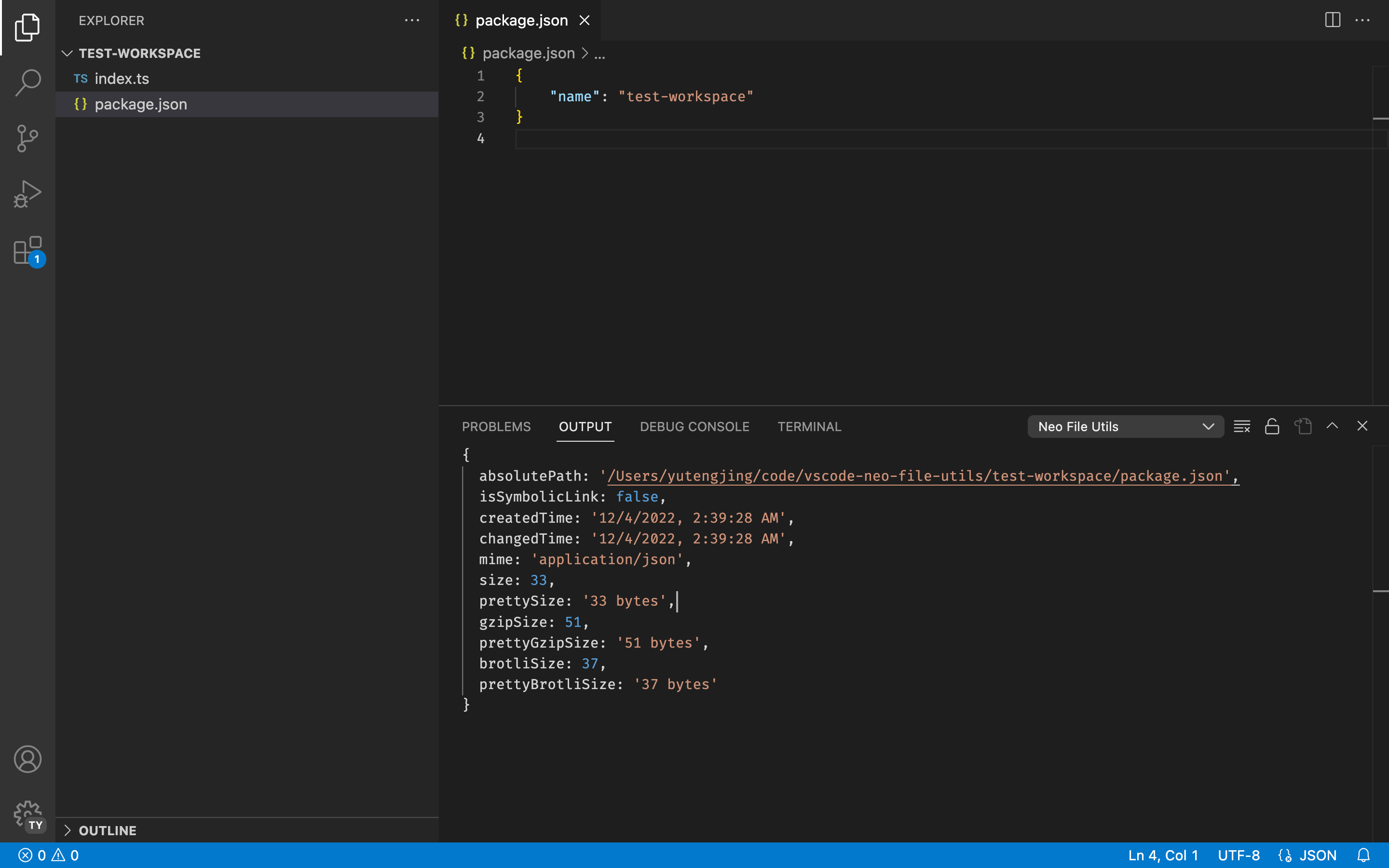createOutputChannel languageId param should use `log` instead of `Log ...