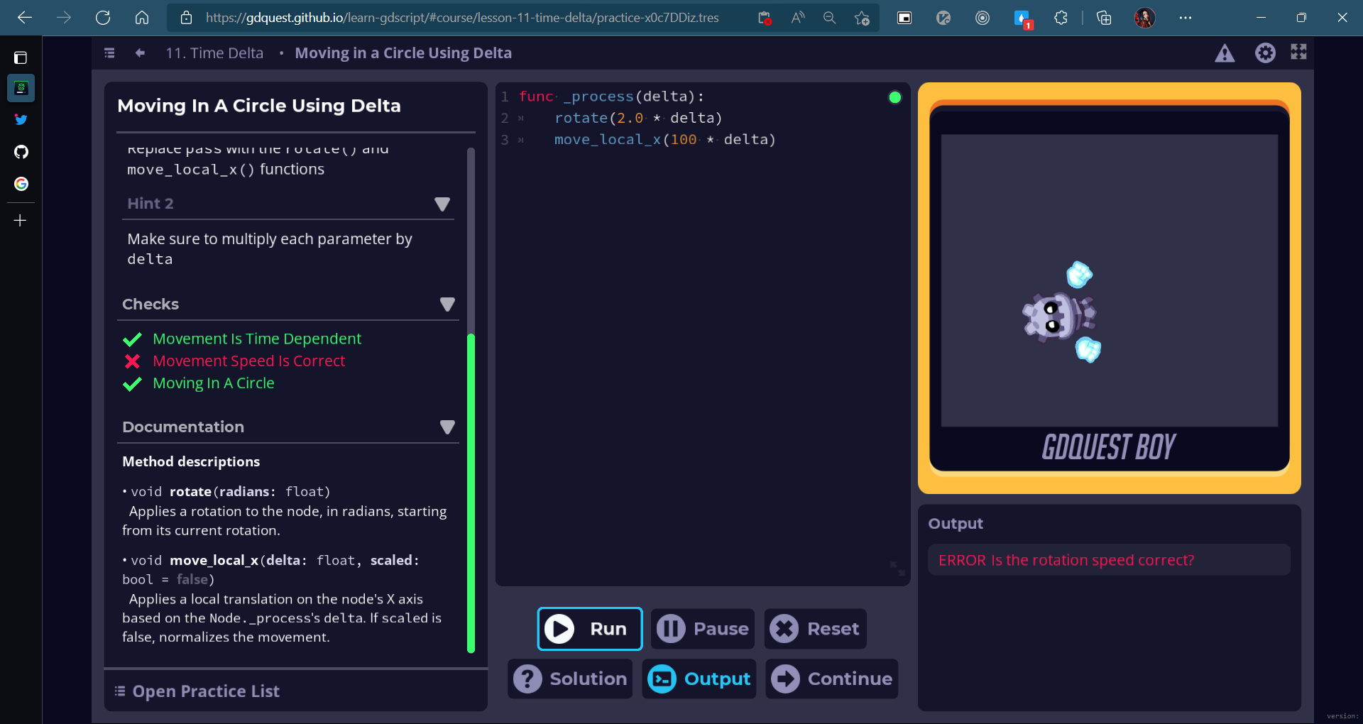 Lesson 11 practice bug ? · Issue #481 · GDQuest/learn-gdscript · GitHub