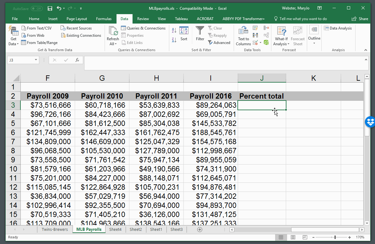 Percent of total