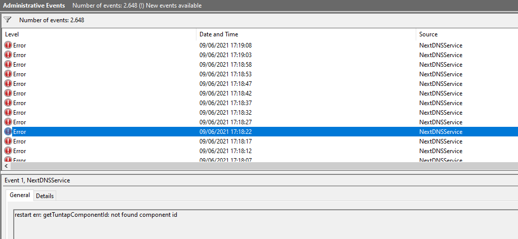 restart err: getTuntapComponentId: not found component id error · Issue ...