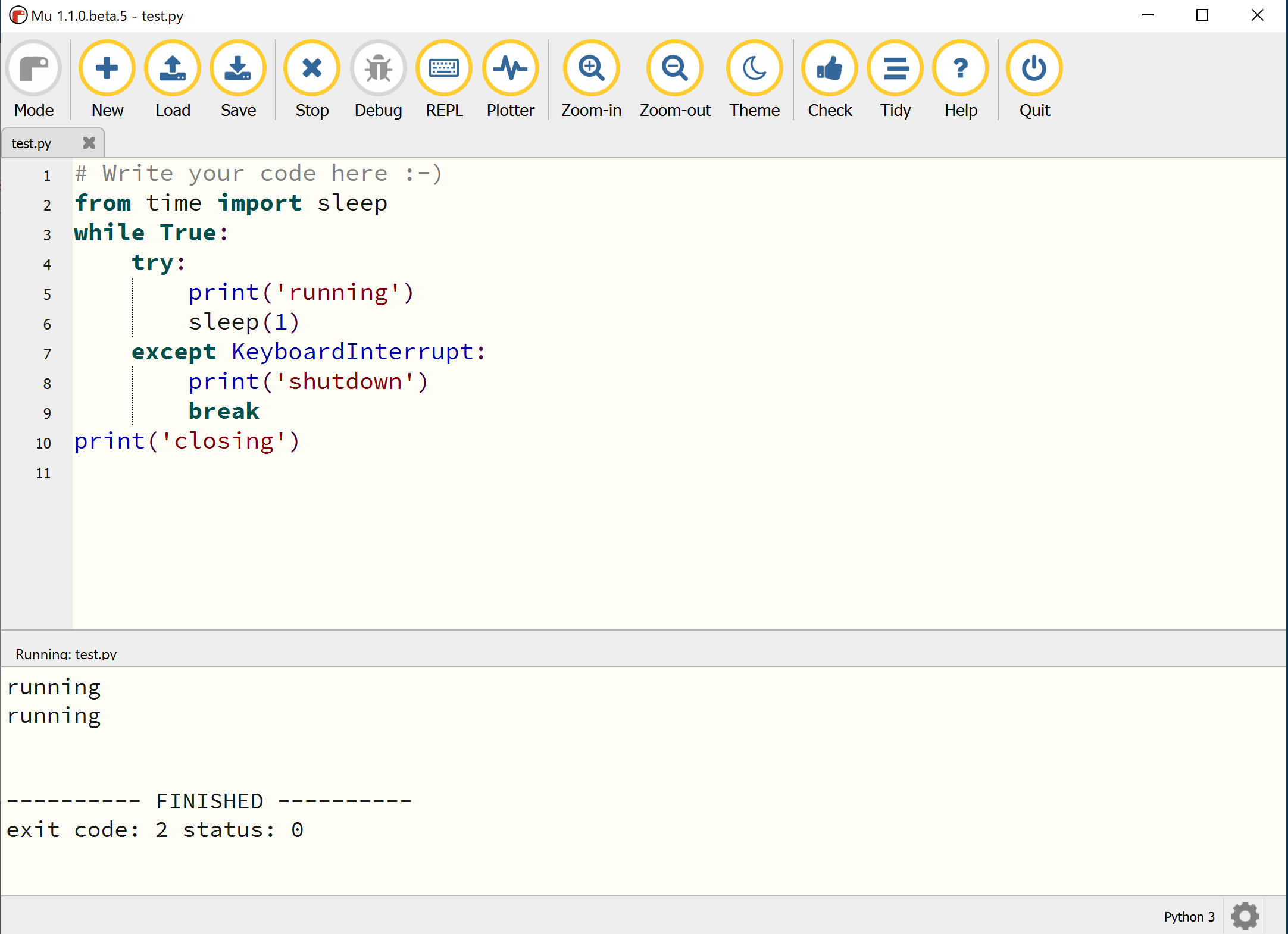 `Except KeyboardInterrupt` ignored when running user code on Windows ...