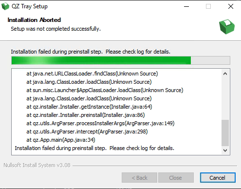 Installation failed during preinstall step · Issue #1127 · qzind/tray ...