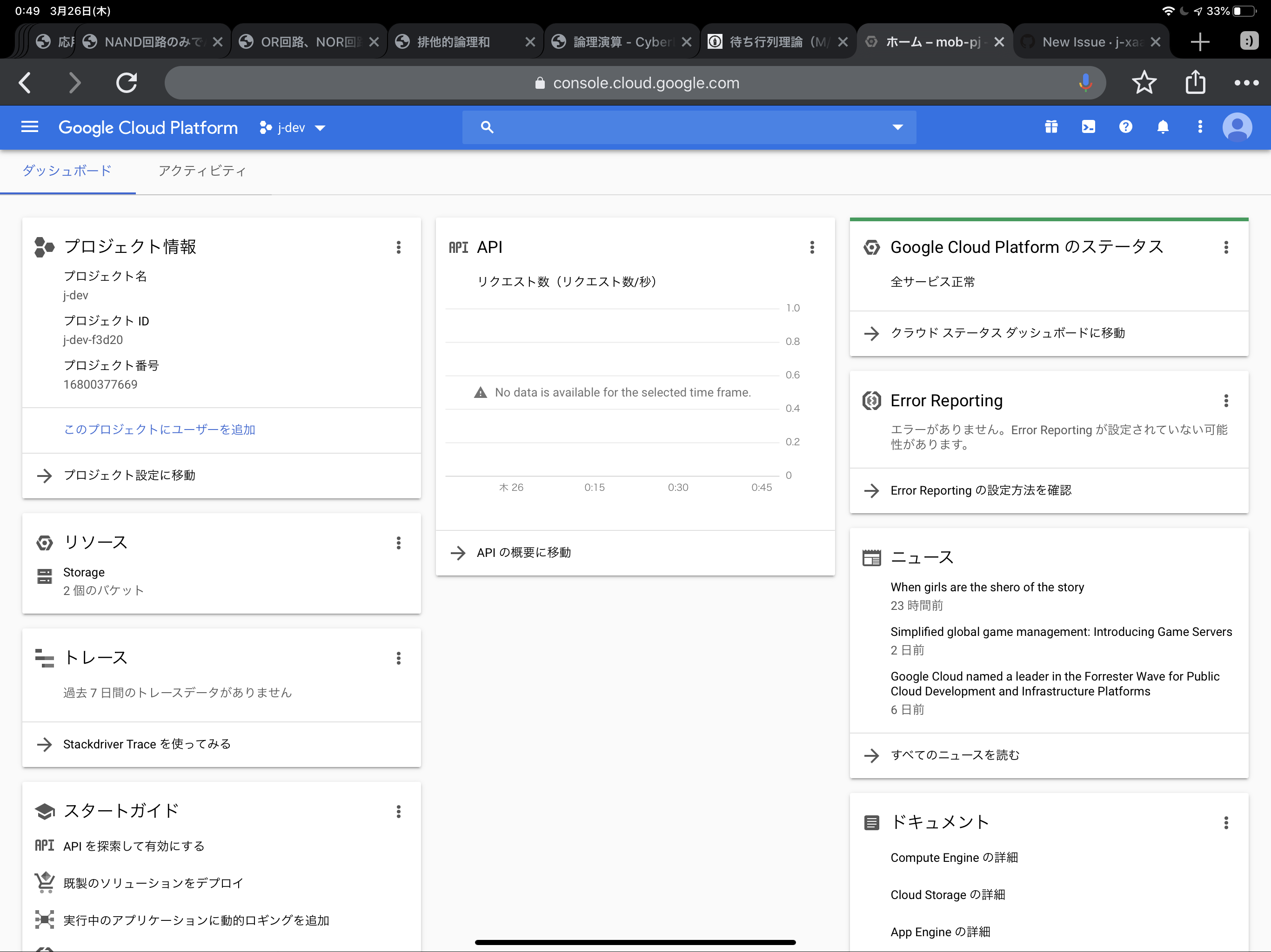 GCP Console Top
